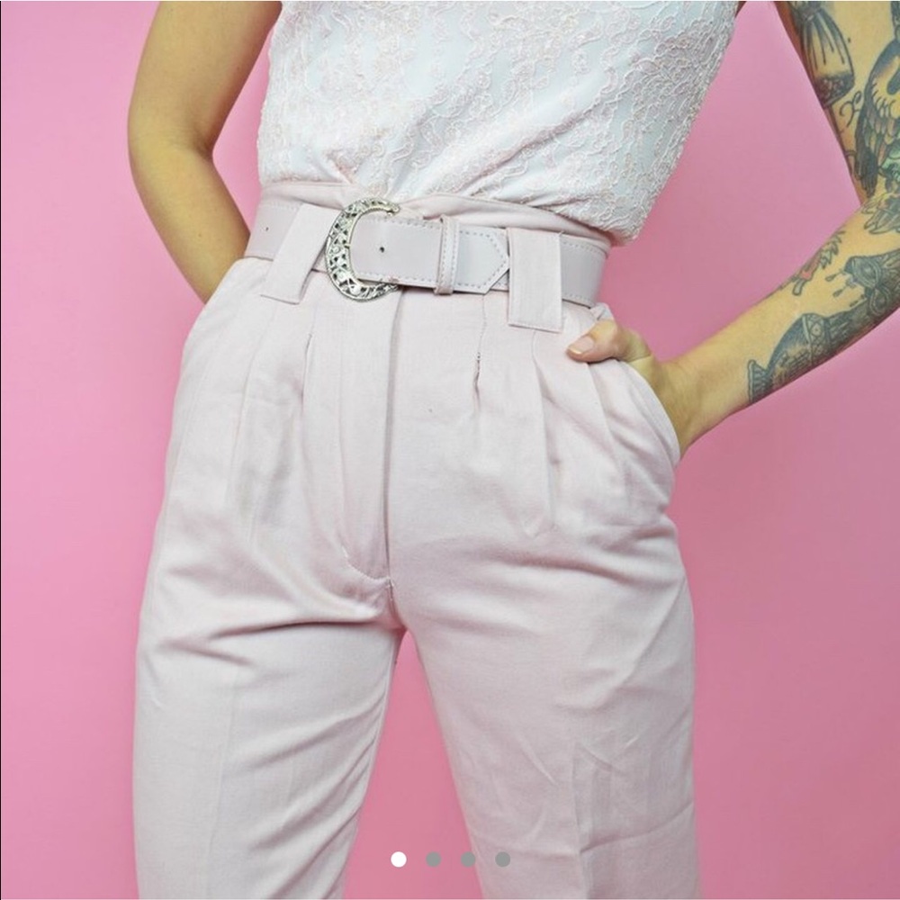 Baby pink Vintage Trousers w/ belt